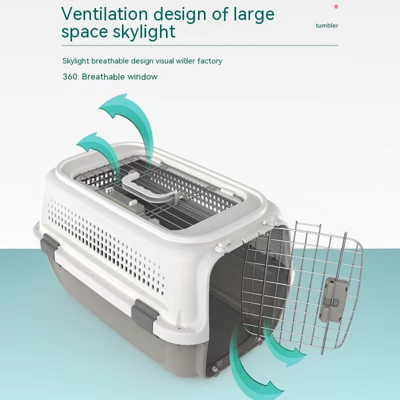 AirCase Hard-Shell Carrier – Hard-Shell Pet Carrier with Wheels — Grey / Small Skylight — The Signature Edit — pet travel Australia