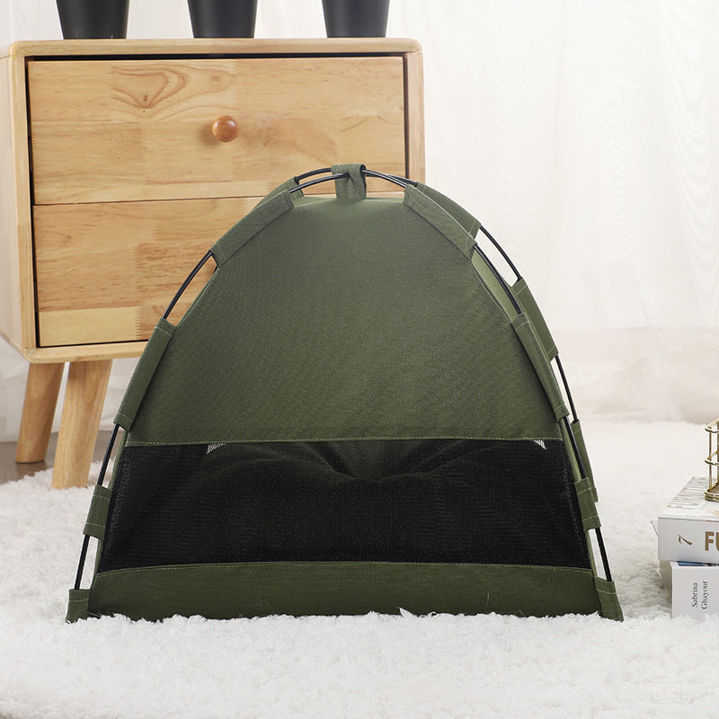 CampShade Pet Tent – Foldable Pet Tent with Cushion — Military Green Set / M — Weekends Away — pet travel Australia