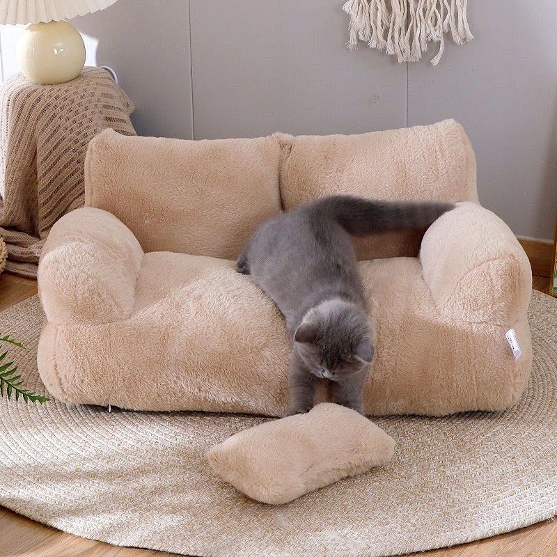 PerchLoaf Raised Cat Bed – Elevated Cat Sofa — 2XL / Moonlight Beige — Weekends Away — pet travel Australia