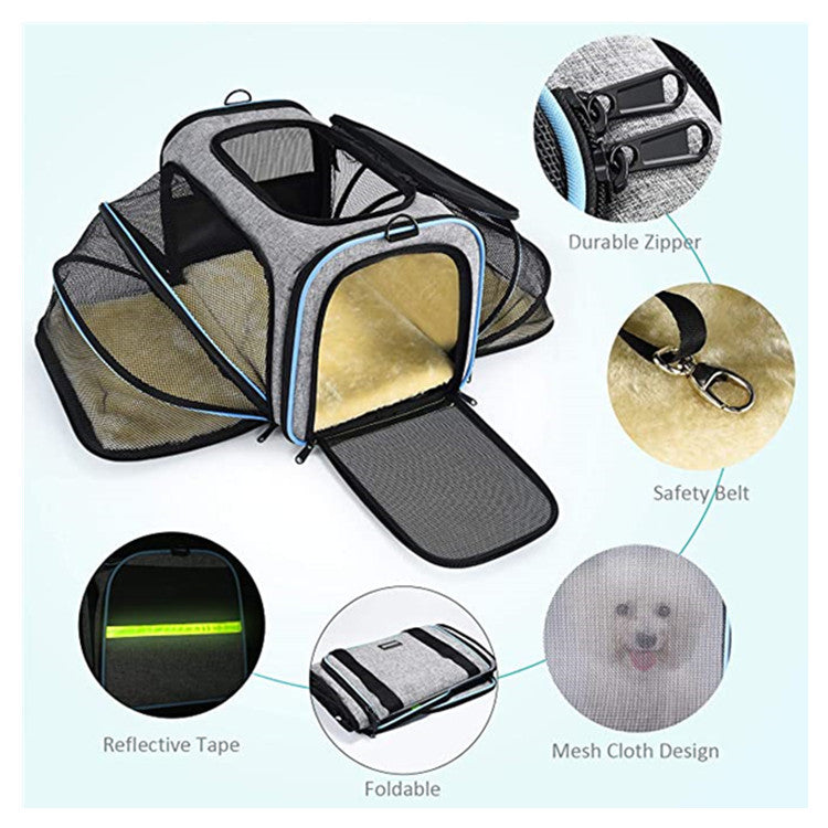 GrowSpace Soft Carrier – Expandable Soft Pet Carrier — Black — Carriers & Cabin — pet travel Australia