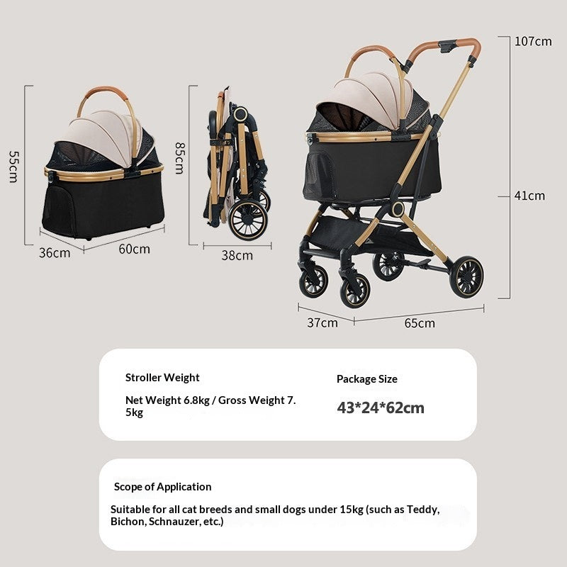 Size guide — FoldGo Pet Stroller – One-Touch Folding Pet Stroller