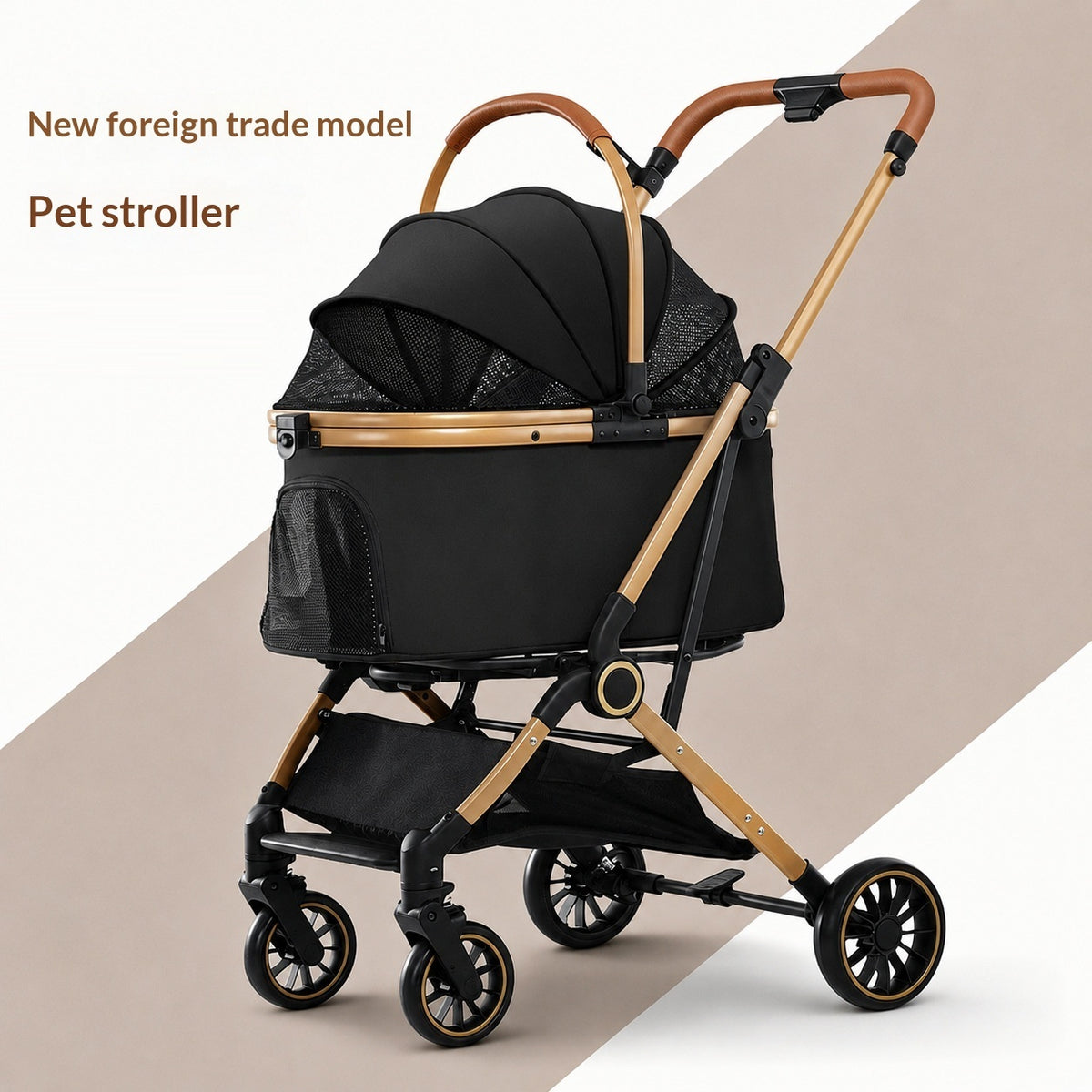 FoldGo Pet Stroller – One-Touch Folding Pet Stroller — Grey — Weekends Away — pet travel Australia