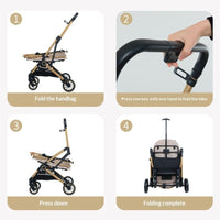 FoldGo Pet Stroller – One-Touch Folding Pet Stroller — Khaki — Weekends Away — pet travel Australia