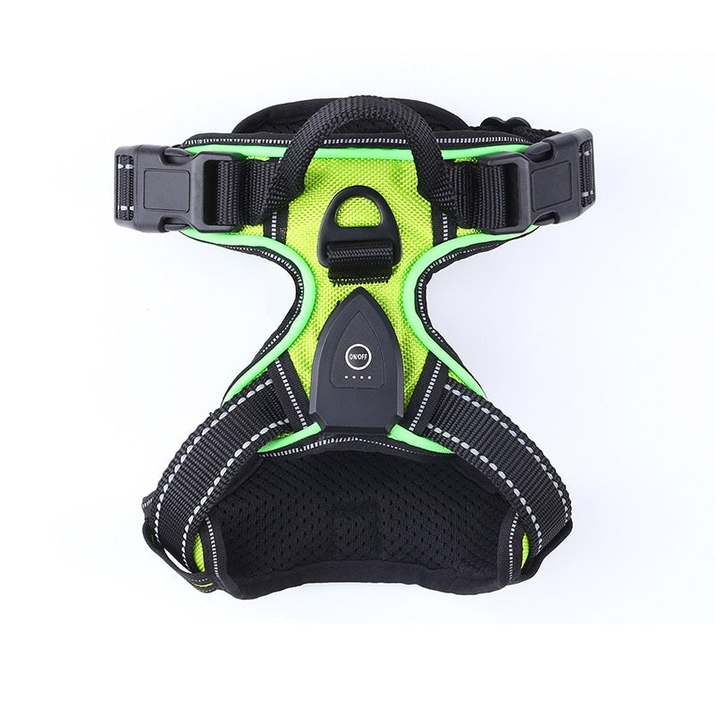 GlowTrail LED Dog Harness – USB LED Walking Harness — Dark Blue / L — The Signature Edit — pet travel Australia