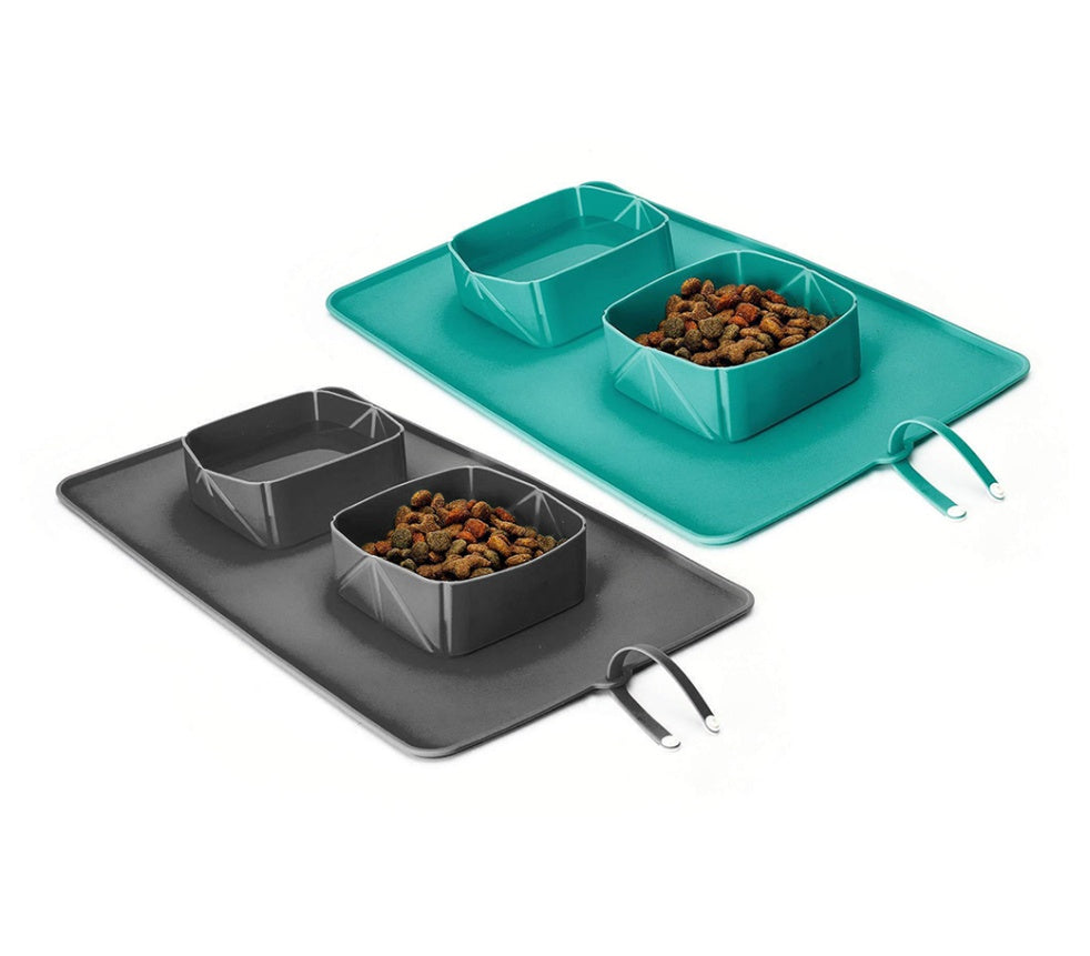 FoldSip Silicone Bowls – Collapsible Silicone Travel Bowls — Grey — Everyday Essentials — pet travel Australia