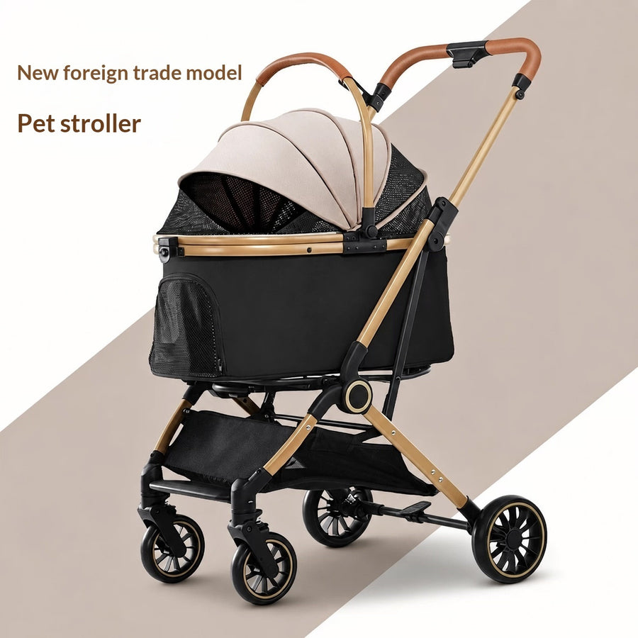 FoldGo Pet Stroller – One-Touch Folding Pet Stroller — Black — Weekends Away — pet travel Australia
