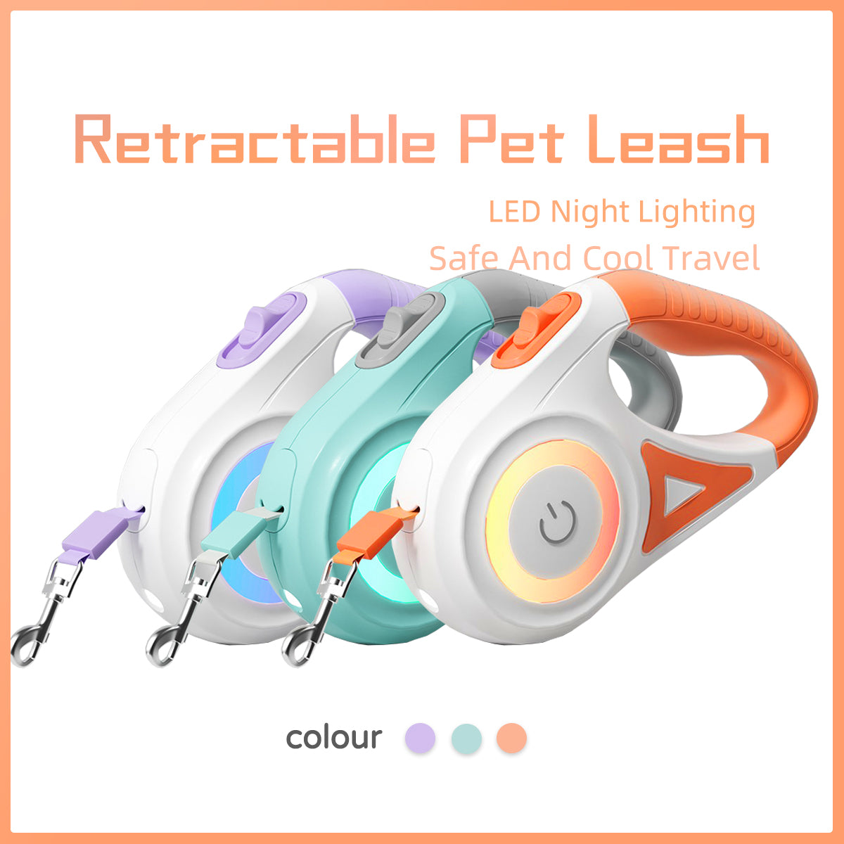 ReachLock Retractable Dog Lead – Retractable Lead with Lock — Orange / 5 m / Lead + collar — The Signature Edit — pet travel Australia
