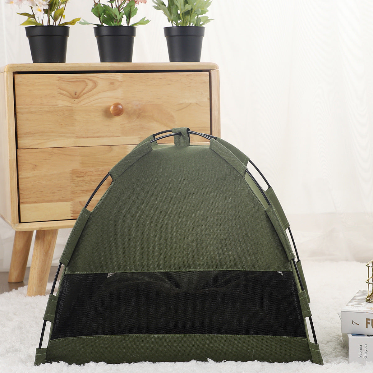 CampShade Pet Tent – Foldable Pet Tent with Cushion — Green Grey / S — Weekends Away — pet travel Australia