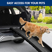 NNEDPE Foldable Car Dog Ramp Vehicle Ladder Step Stairs - Black-4