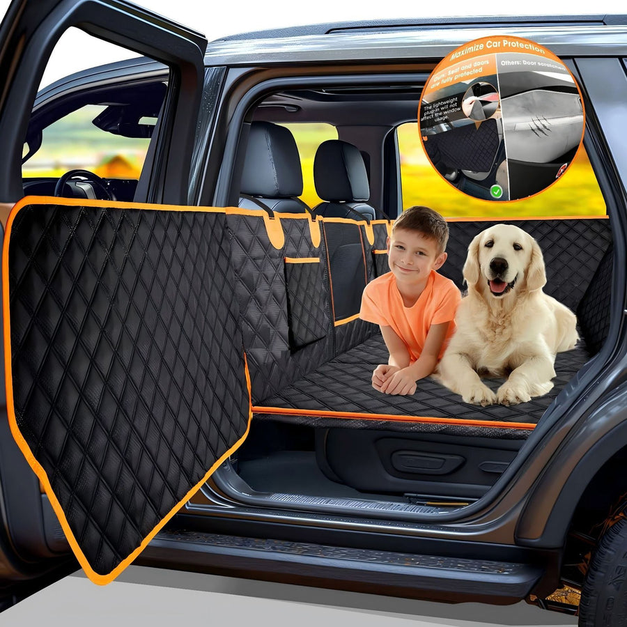 HardBench Seat Cover – Hard-Bottom Back Seat Cover — Black — Road Trip Essentials — pet travel Australia